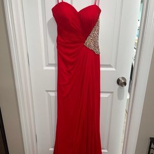 Beautiful red evening gown.
